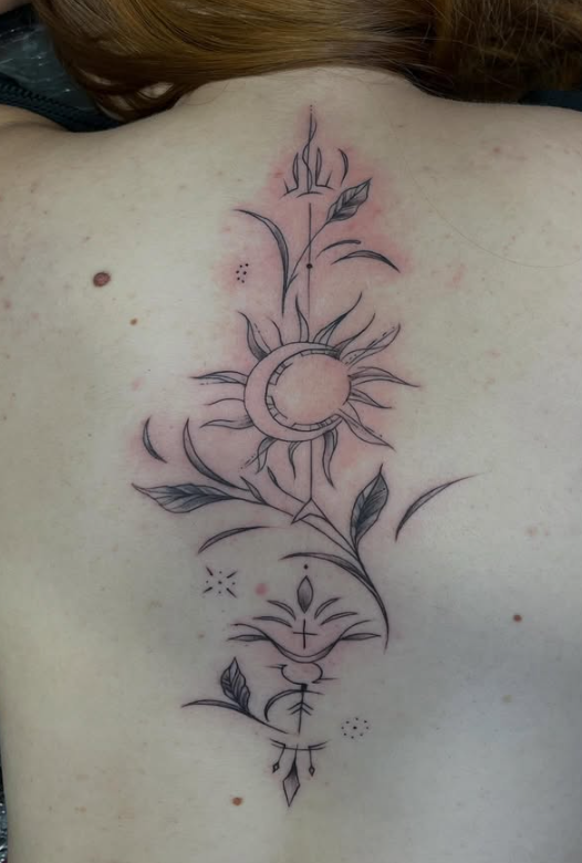 Floral na coluna — fine line