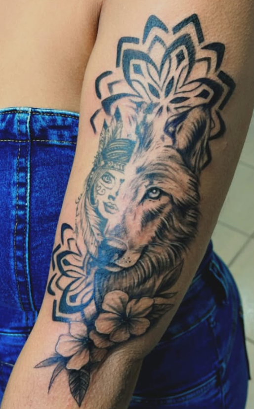 Leão com mandala
